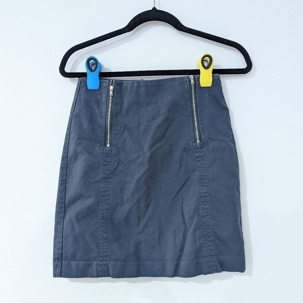 X Loft Blue Zipper Skirt Size 0